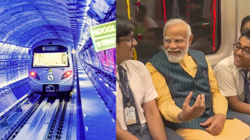 पीएम मोदी ने किया देश की पहली अंडरवाटर मेट्रो का उद्घाटन,बच्चों के साथ किया सफर,आगरा को मिली पहली मेट्रो